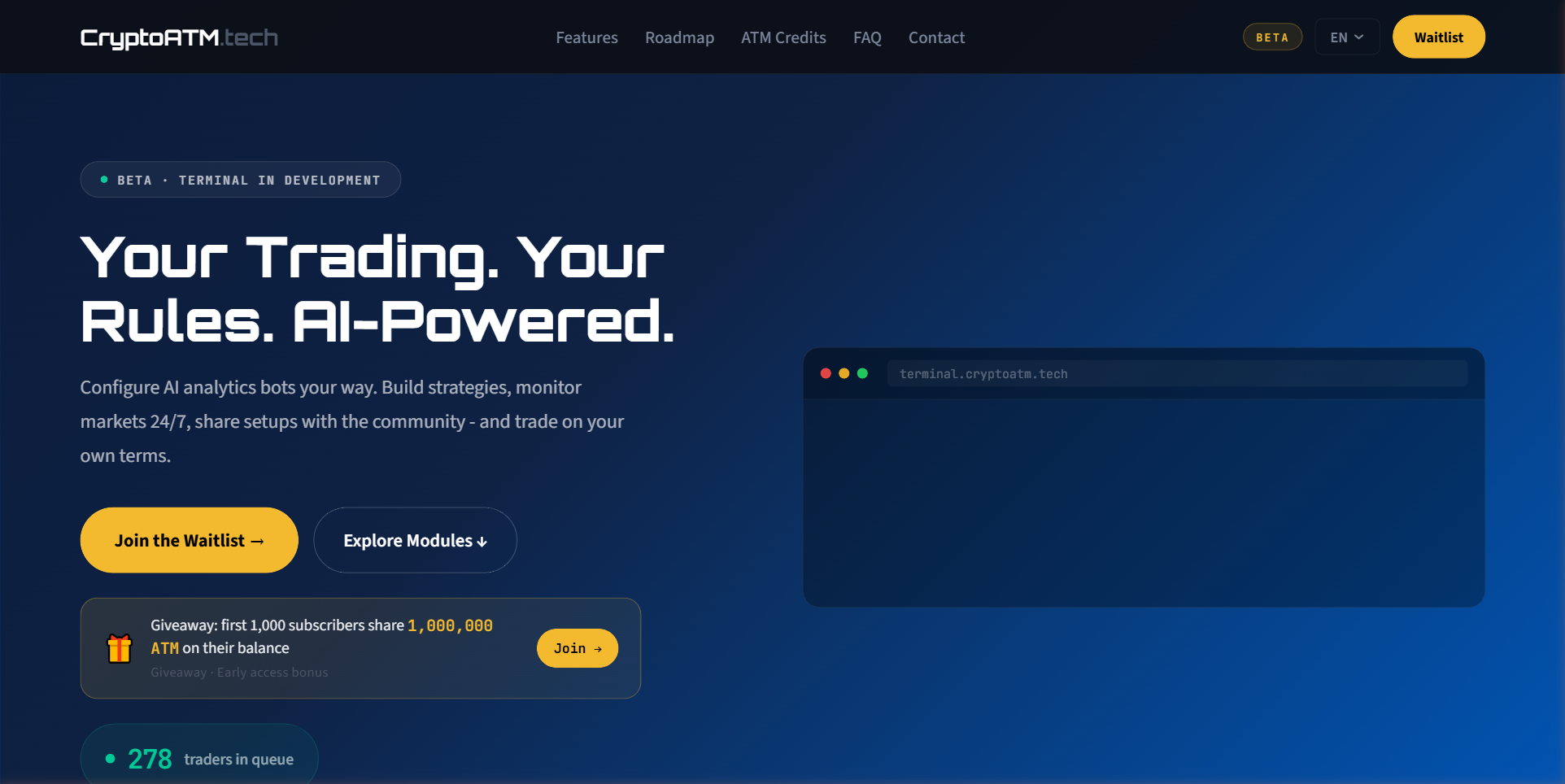 CryptoATM website screenshot